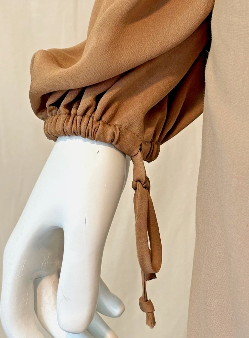 MaxMara Tan Peasant Sleeve Dress, 38