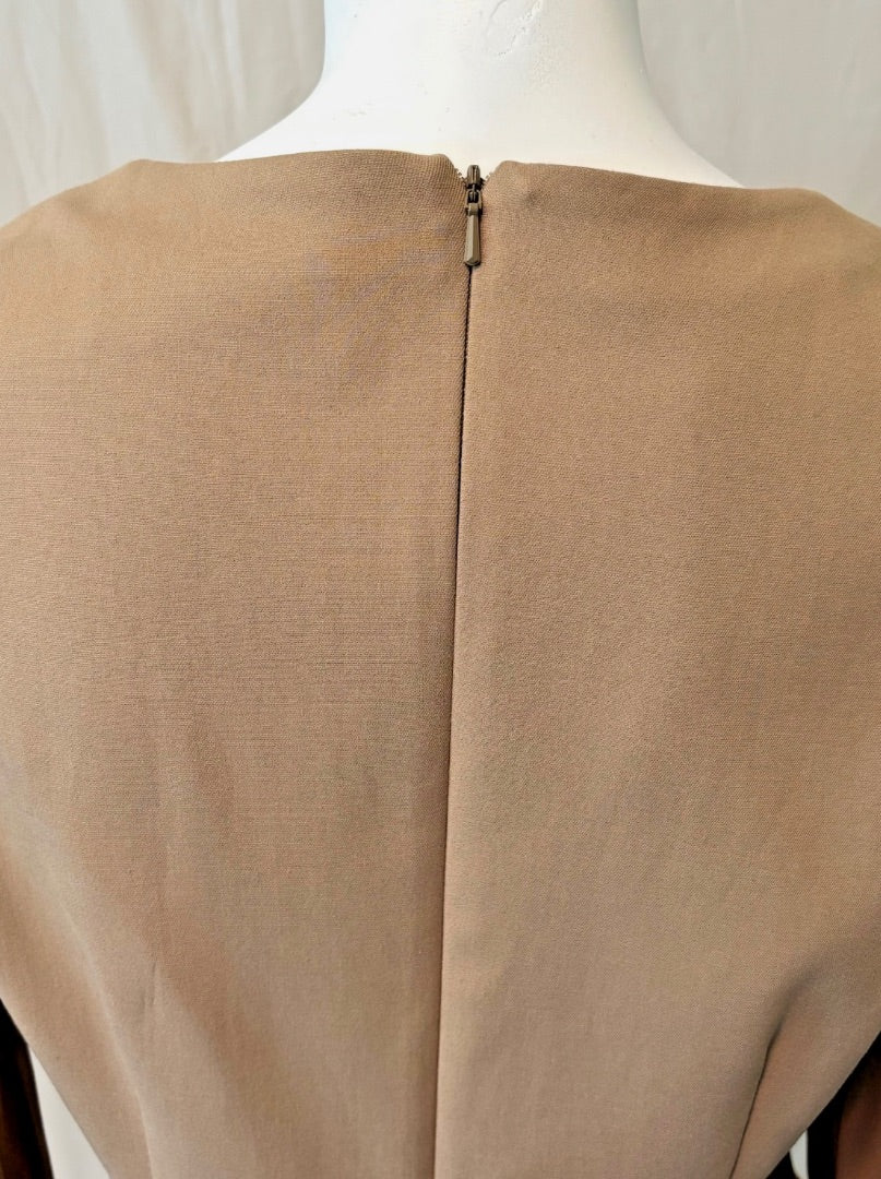 MaxMara Tan Peasant Sleeve Dress, 38
