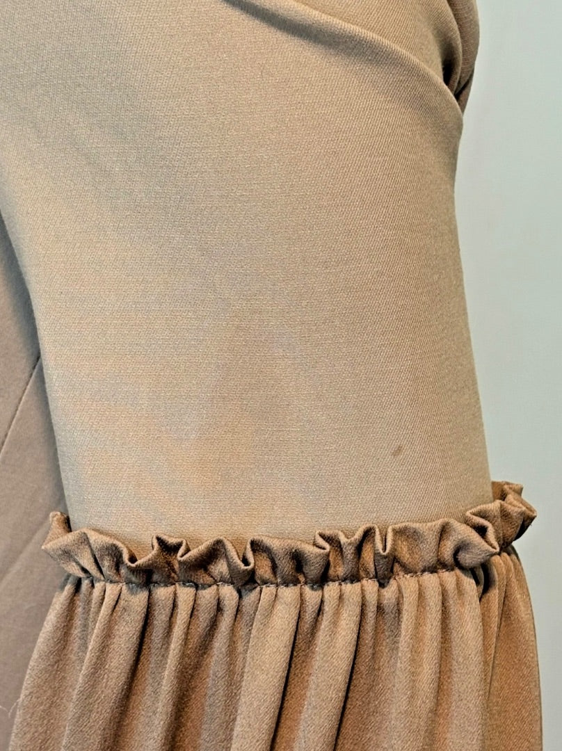 MaxMara Tan Peasant Sleeve Dress, 38