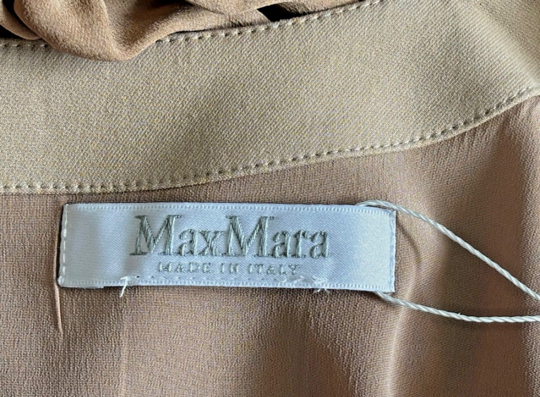 MaxMara Tan Peasant Sleeve Dress, 38