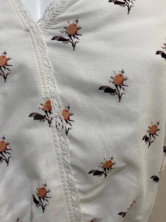 Paige White Hisbiscus Ruffle Sleeve NWT Top, XS