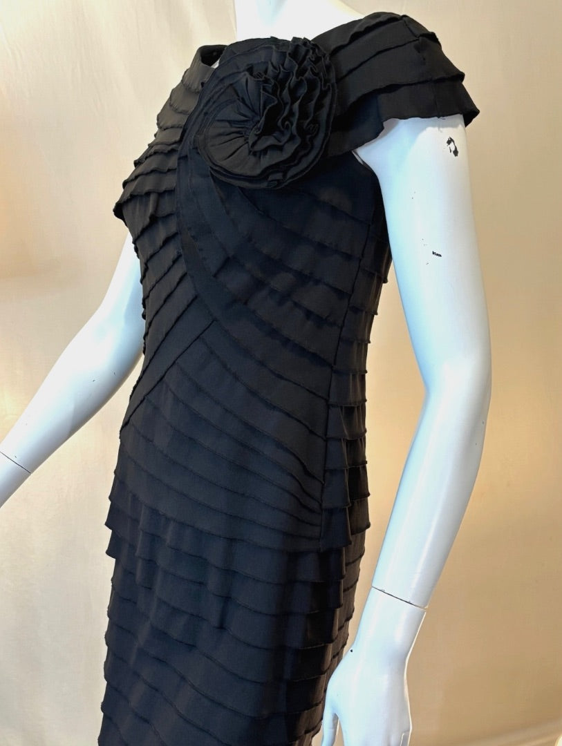 Tadashi Shoji Black Pleated Dress, 4