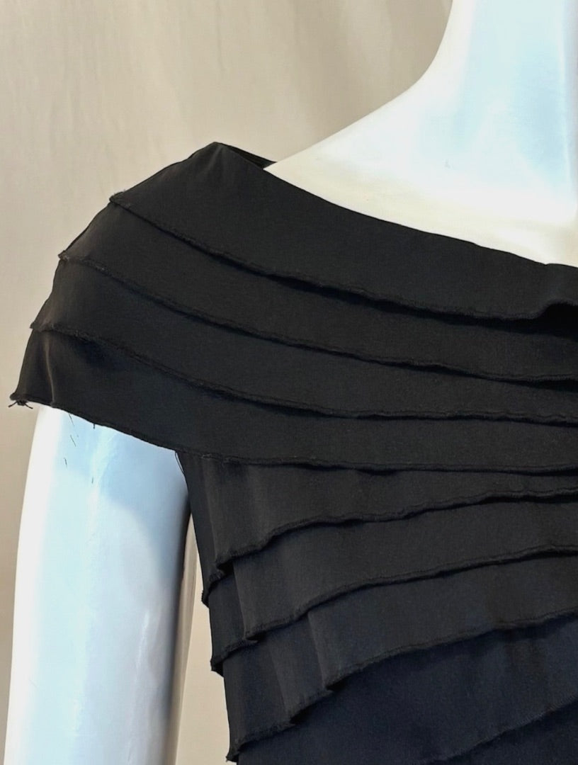 Tadashi Shoji Black Pleated Dress, 4