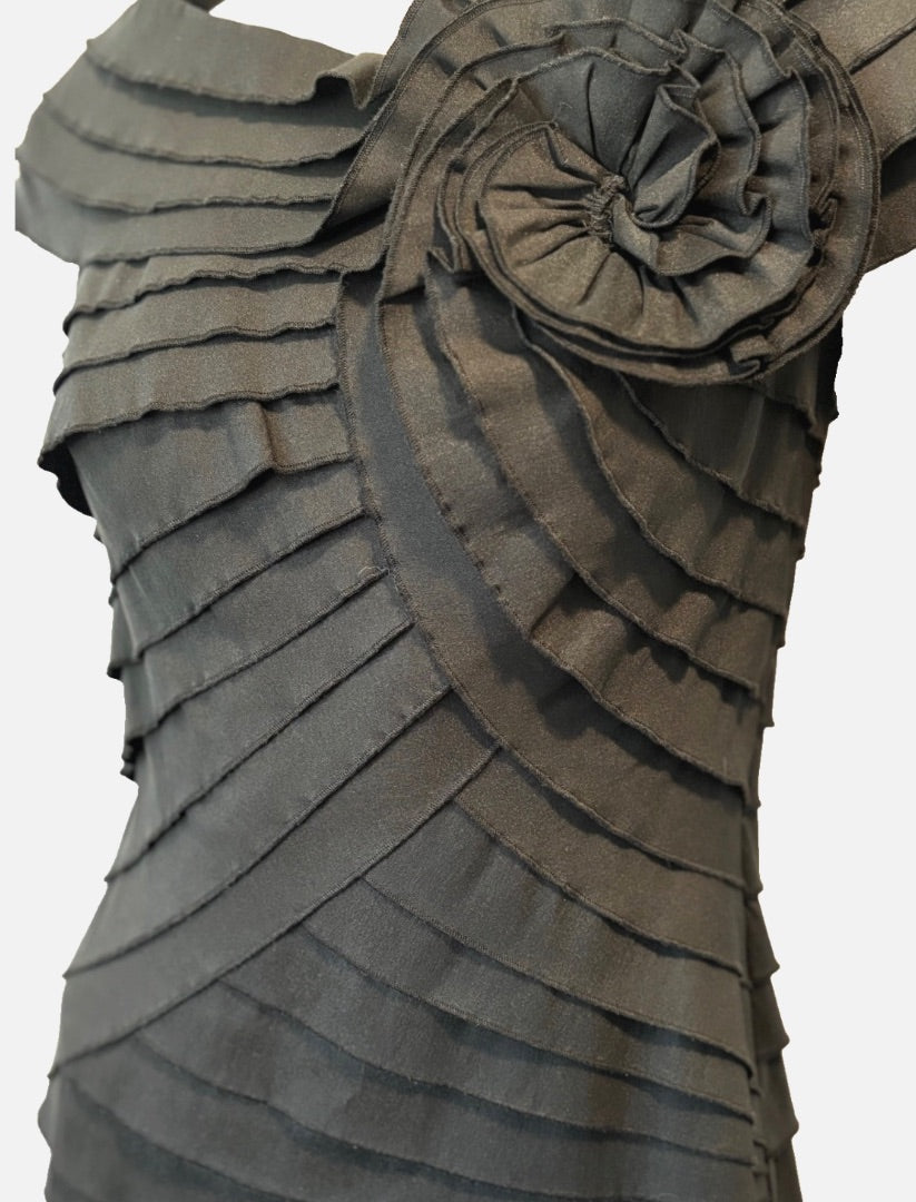 Tadashi Shoji Black Pleated Dress, 4