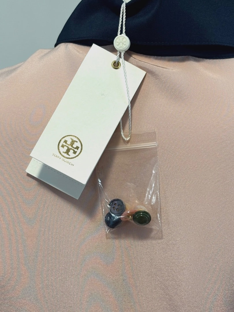 Tory Burch Multi-Print Long-Sleeve Silk Patchwork NWT Shirt, 6