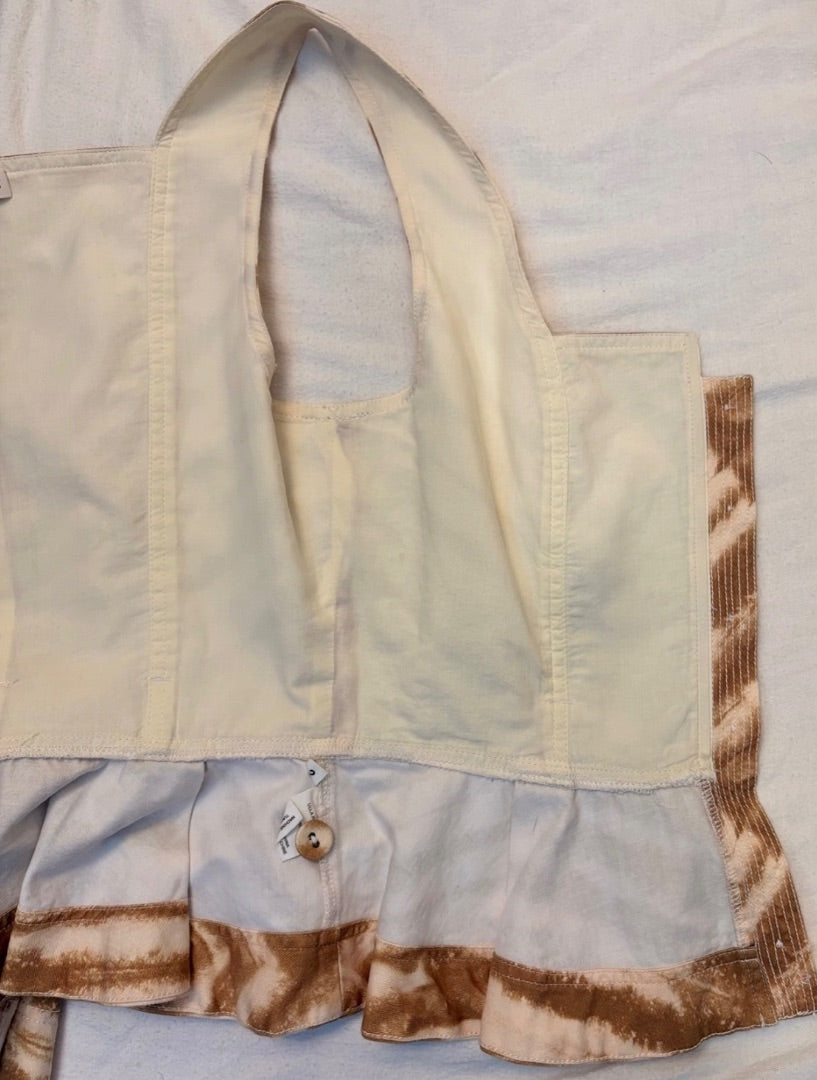 Ulla Johnson Cream Denim Belted Tie-Dyed Cotton-Twill Top, 2