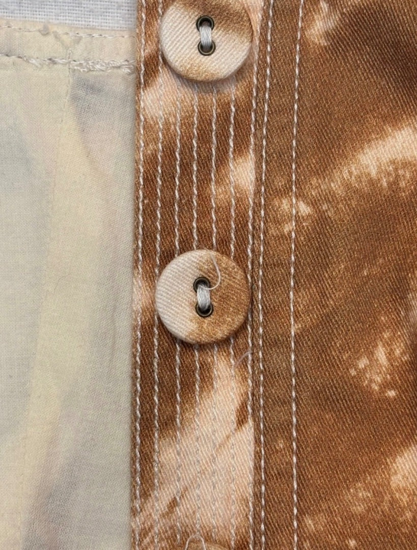 Ulla Johnson Cream Denim Belted Tie-Dyed Cotton-Twill Top, 2