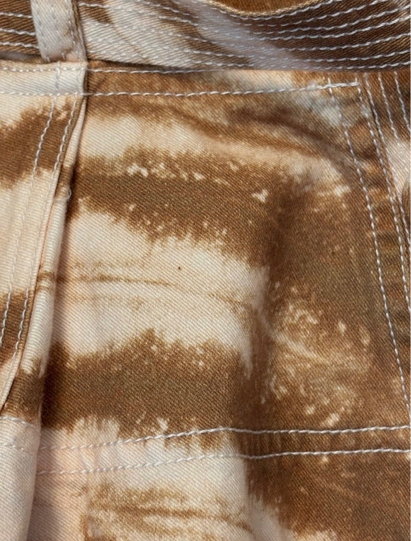 Ulla Johnson Cream Denim Belted Tie-Dyed Cotton-Twill Top, 2