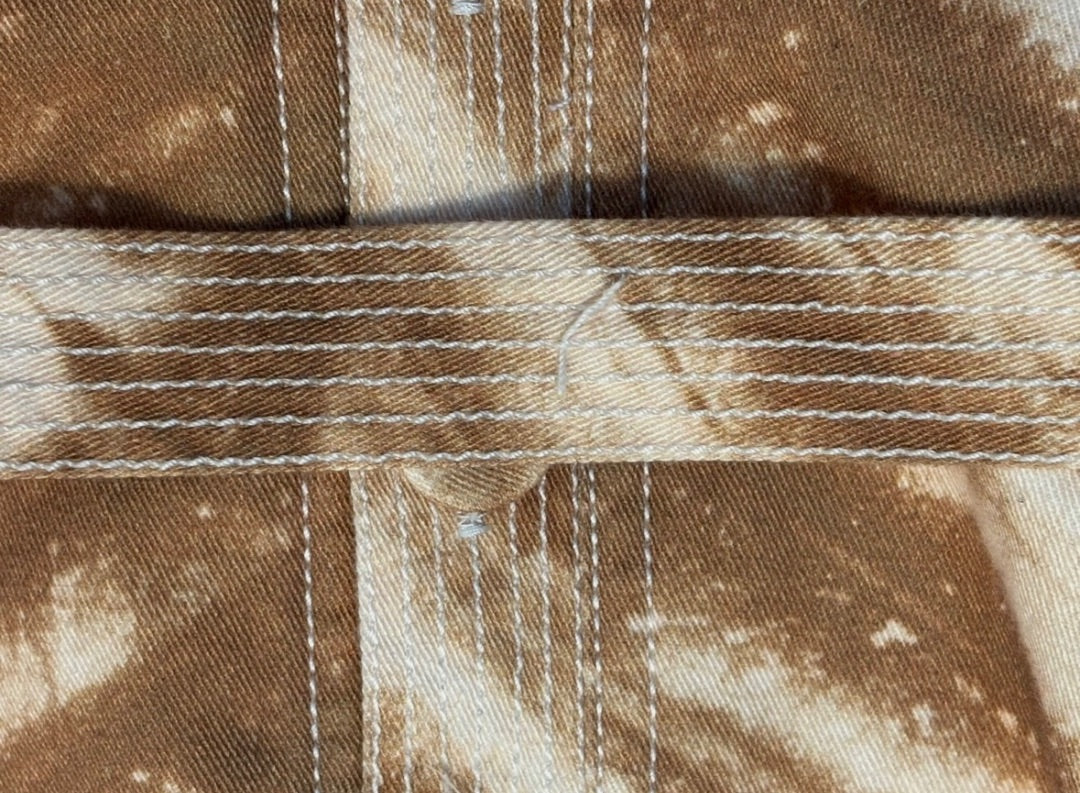 Ulla Johnson Cream Denim Belted Tie-Dyed Cotton-Twill Top, 2