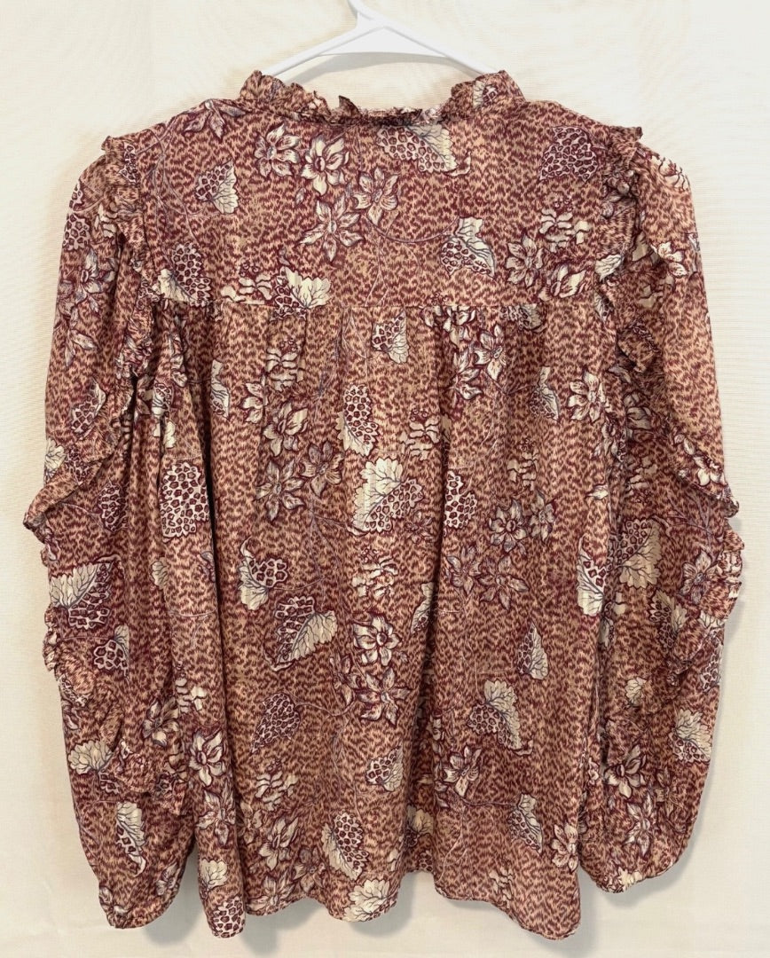 Ulla Johnson Blue Silk Printed Blouse, 2