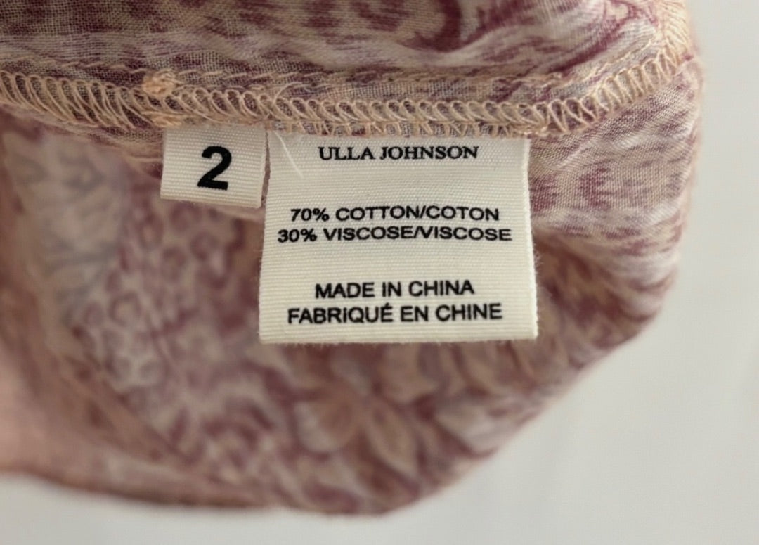 Ulla Johnson Blue Silk Printed Blouse, 2