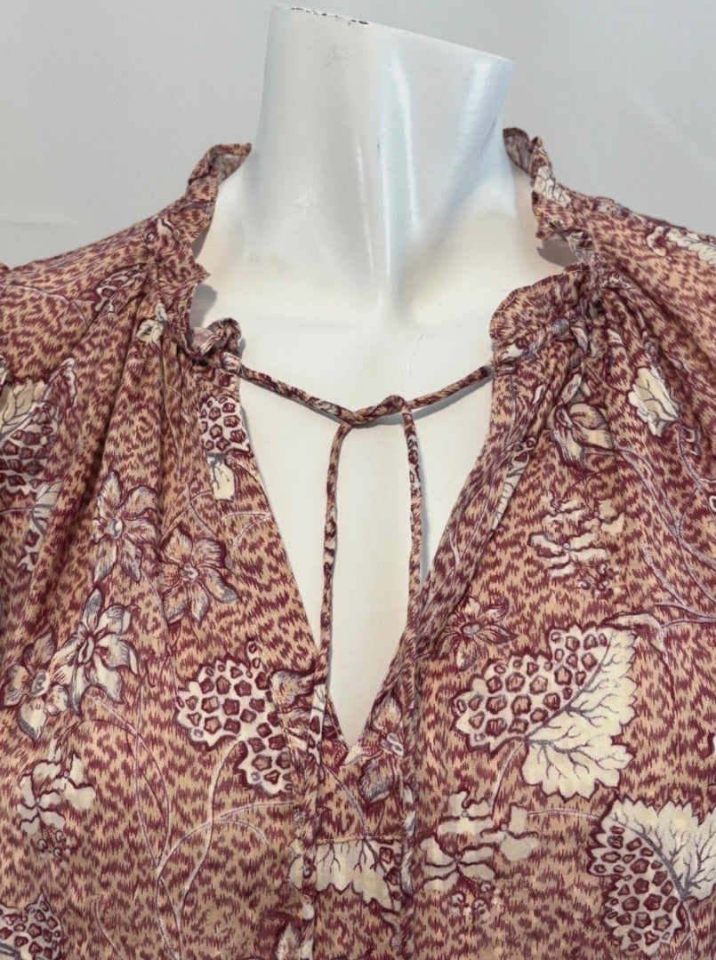 Ulla Johnson Blue Silk Printed Blouse, 2