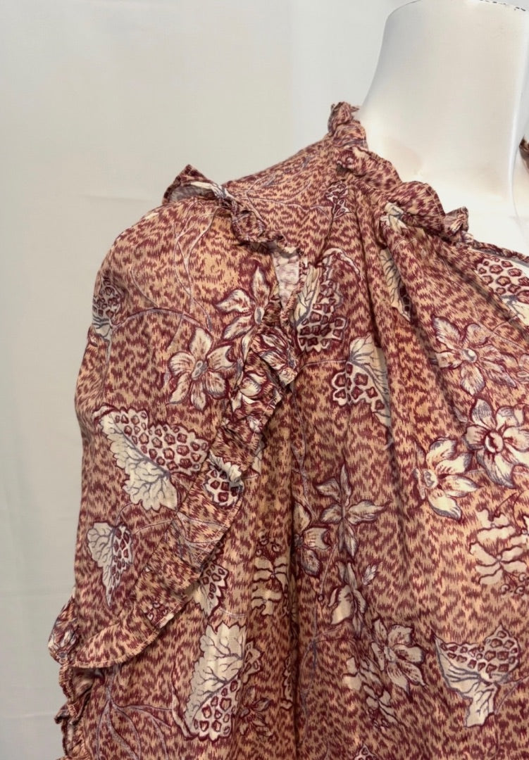 Ulla Johnson Blue Silk Printed Blouse, 2