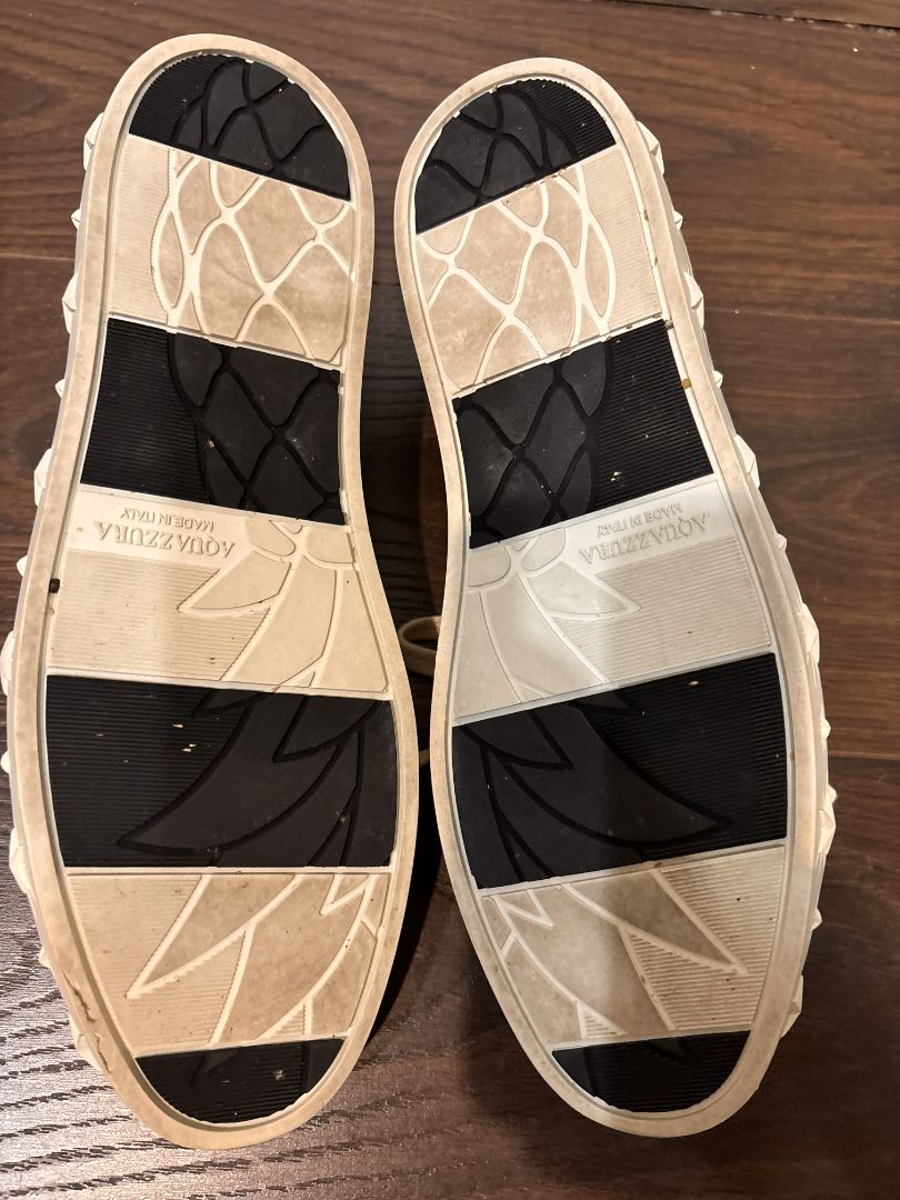 [Box in Back] Aquazzura Firenze Teal Multi-color Amazonia De Gournay Jacquard Sneakers, 39