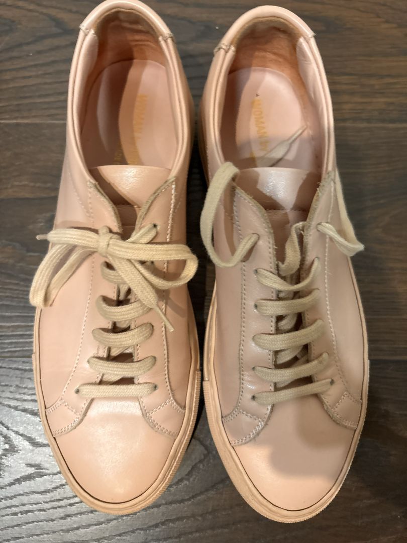 [Box in Back] Woman by Common Projects Blush Original Achilles Lowtop Sneakers, 38