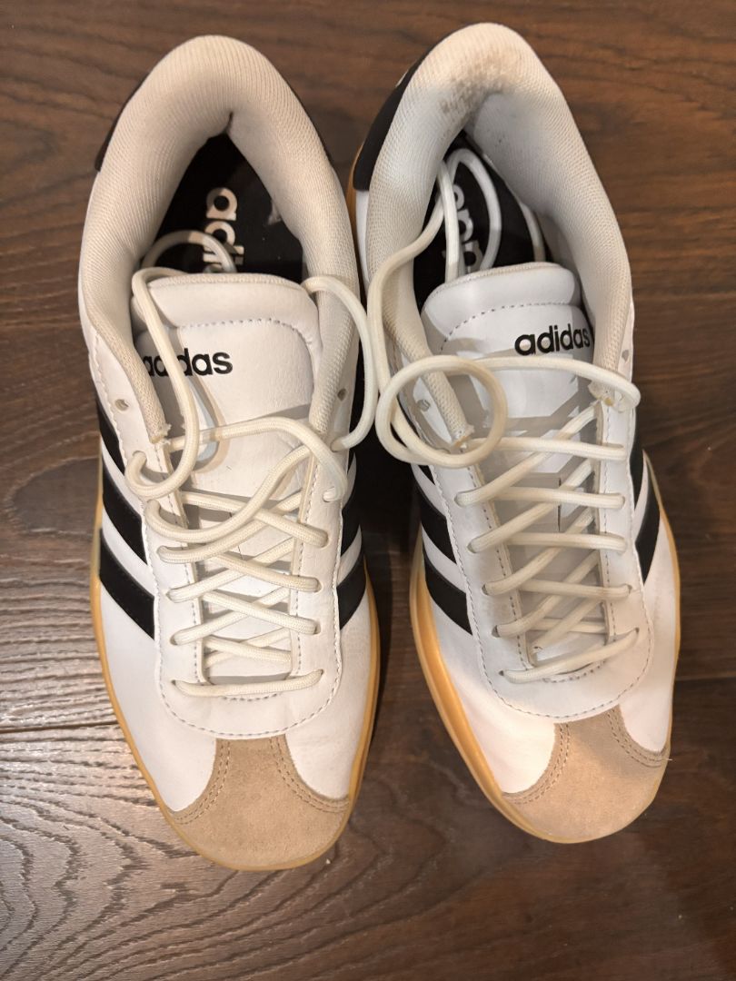 Adidas White Black Gum VL Court Bold Platform Sneakers, 7