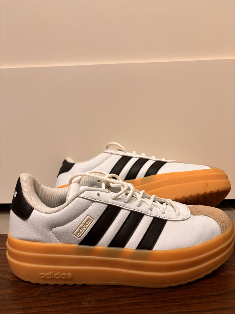 Adidas White Black Gum VL Court Bold Platform Sneakers, 7