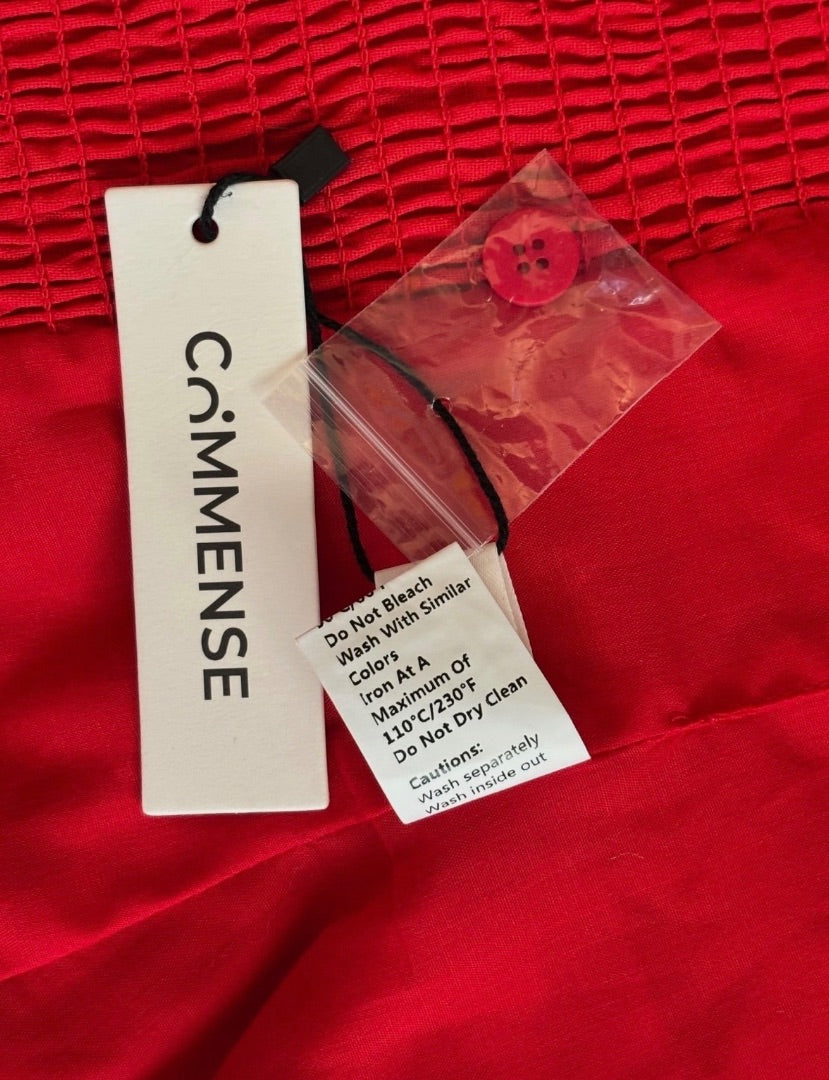 Commense Red Linen Blend Halter Vest NWT Top, S