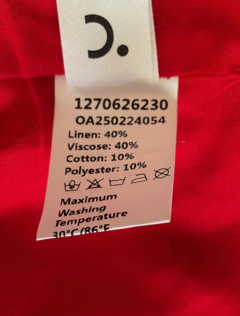 Commense Red Linen Blend Halter Vest NWT Top, S
