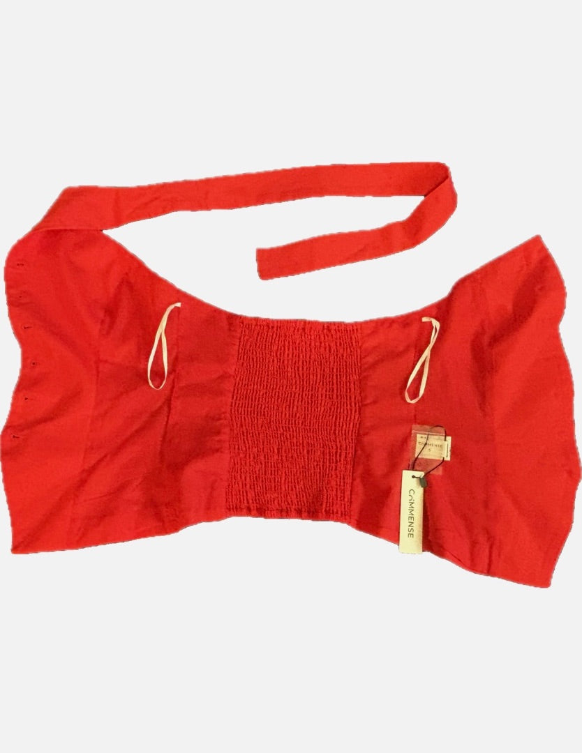 Commense Red Linen Blend Halter Vest NWT Top, S