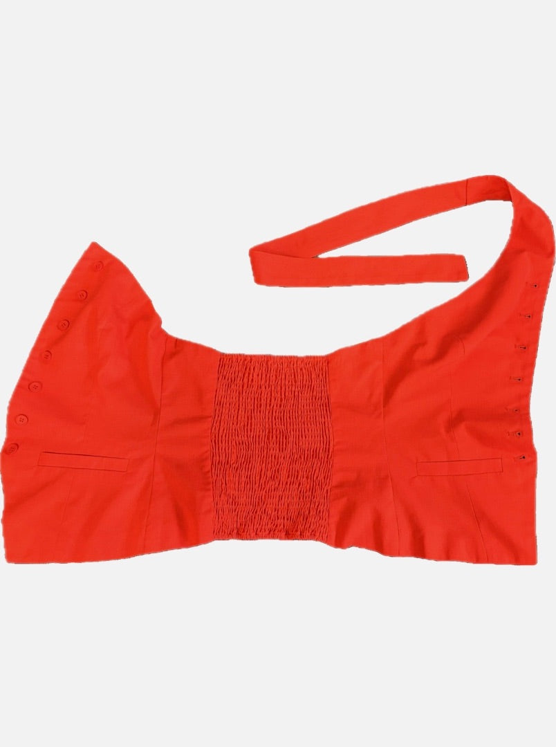 Commense Red Linen Blend Halter Vest NWT Top, S