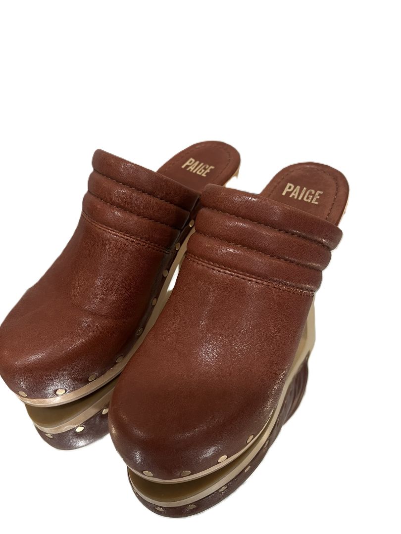 [Box in back] Paige Brown Robbie Studded Clogs, 8