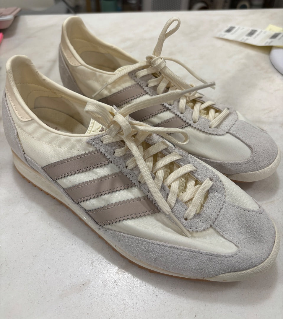 Adidas Off White SL 72 OG Retro Inspired Suede and Nylon Sneakers, 7.5