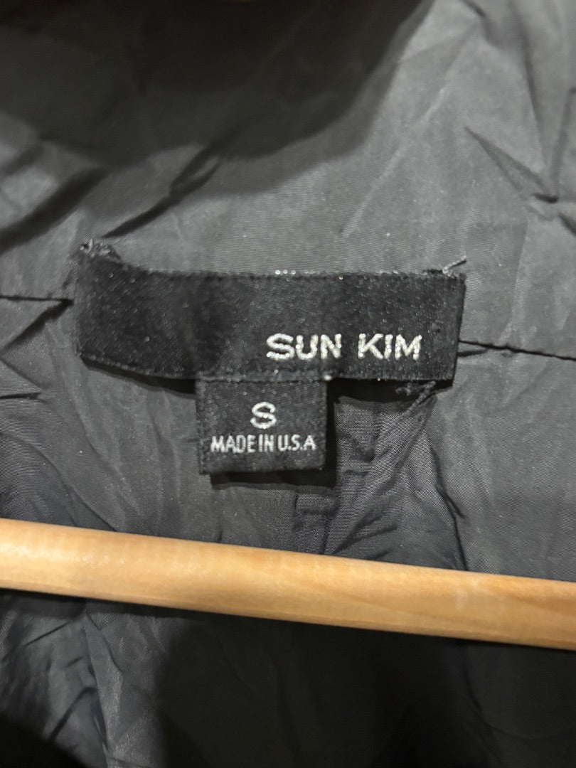 Sun Kim Gray & Black Crinkle Lightweight Oversized Jacket, S