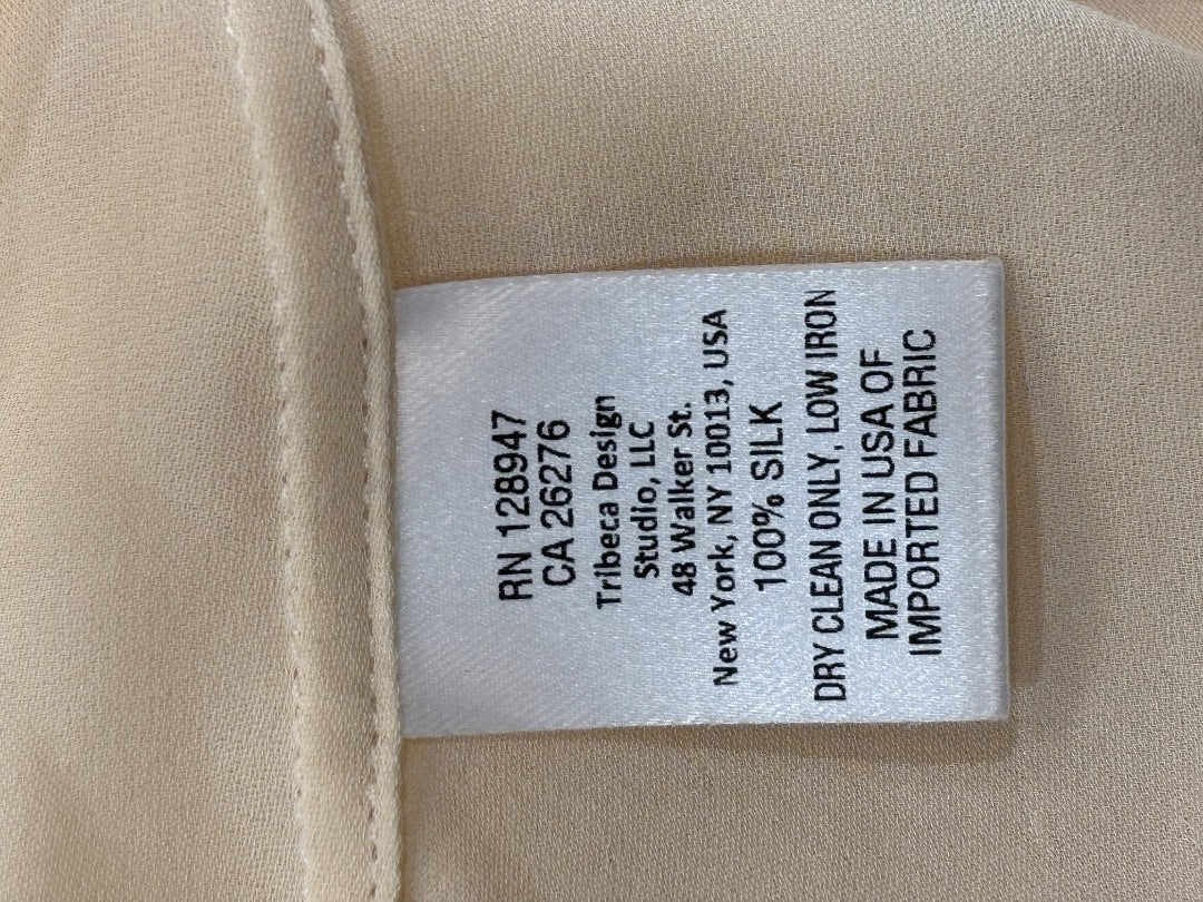 Nili Lotan Cream Ruffle Silk Blouse, M