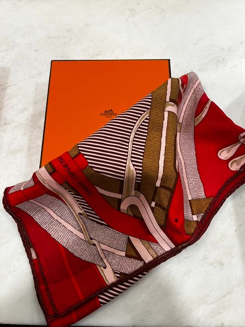 [Box] Hermes Pink Multi Mors a Jouets 90cm Silk Scarf, 90cm