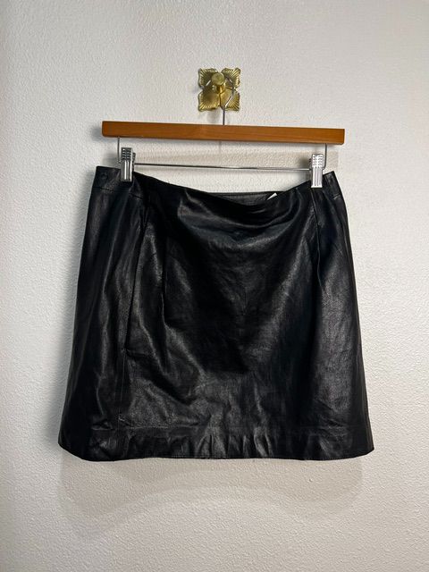 Vince Black 100% Leather Mini Skirt, 6