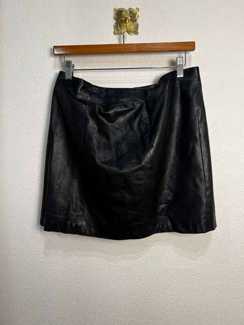 Vince Black 100% Leather Mini Skirt, 6