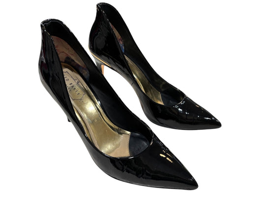 Ted Baker London Black & Gold Neevo Patent Leather Stiletto Pumps, 40.5