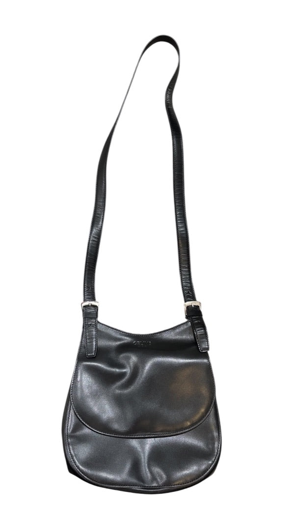 Celine Black Vintage Saddle Bag