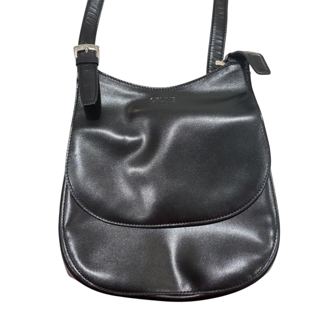 Celine Black Vintage Saddle Bag