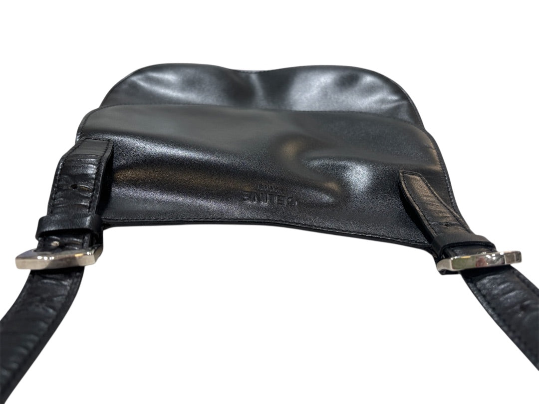 Celine Black Vintage Saddle Bag