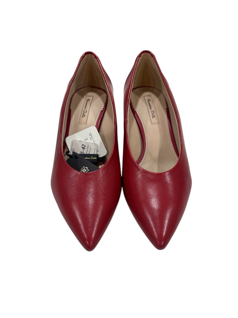 [Box avail] Massimo Dutti Red Leather Stacked NWT Pumps, 36