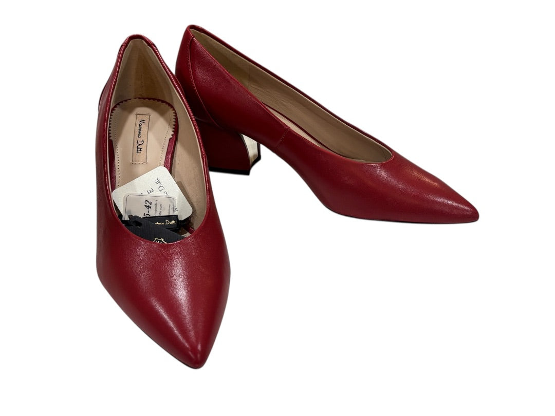 [Box avail] Massimo Dutti Red Leather Stacked NWT Pumps, 36