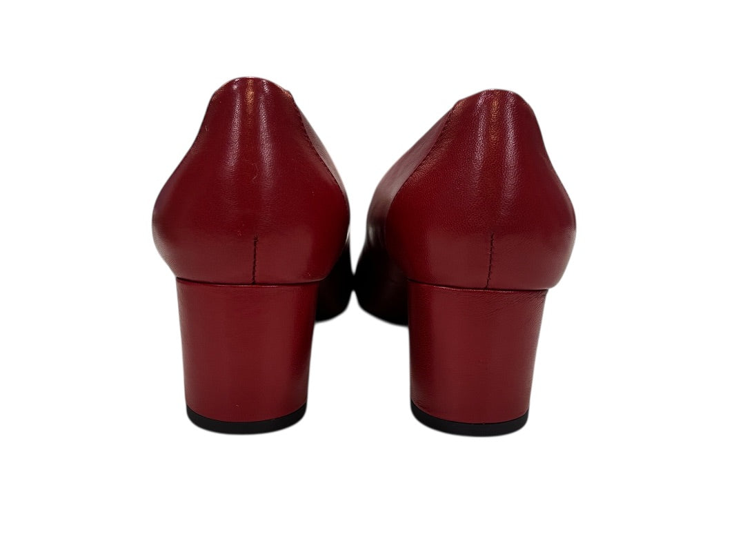 [Box avail] Massimo Dutti Red Leather Stacked NWT Pumps, 36