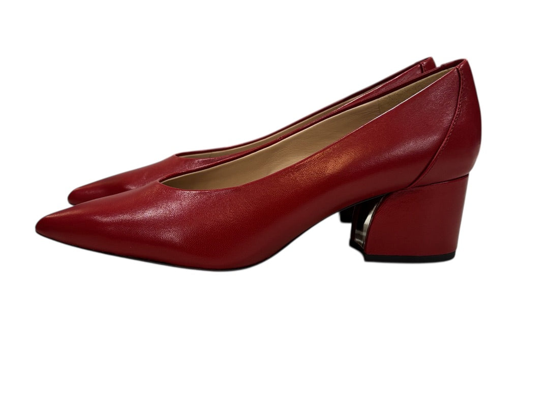 [Box avail] Massimo Dutti Red Leather Stacked NWT Pumps, 36