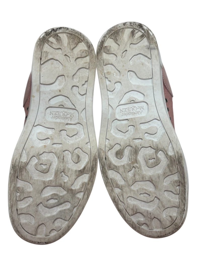 Alexander McQueen Pink DECK Canvas & Leather Lace Up Sneakers, 36