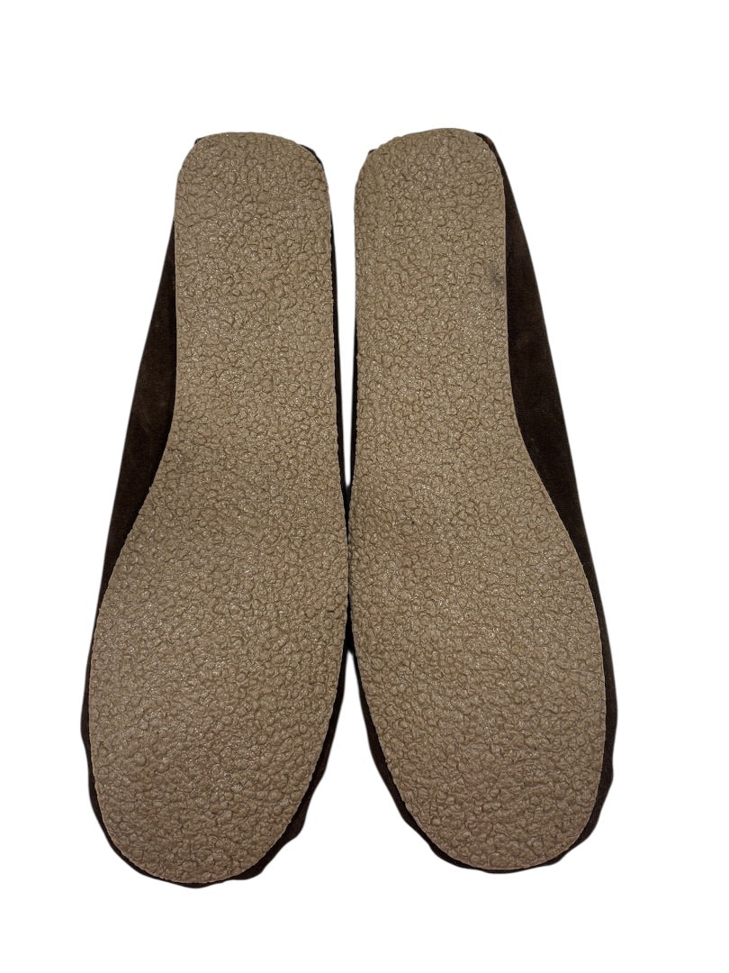 Minnetonka Dark Brown Cally Suede Pile Lining Slipper, ~6