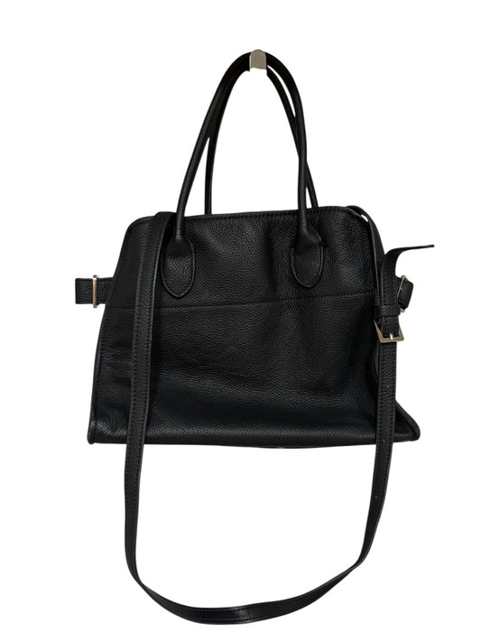 The Row Black Margaux Leather Top Handle Crossbody Bag