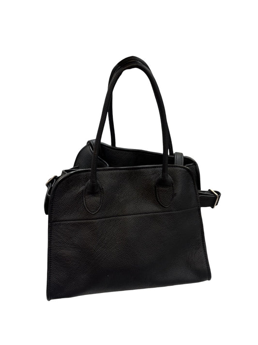 The Row Black Margaux Leather Top Handle Crossbody Bag