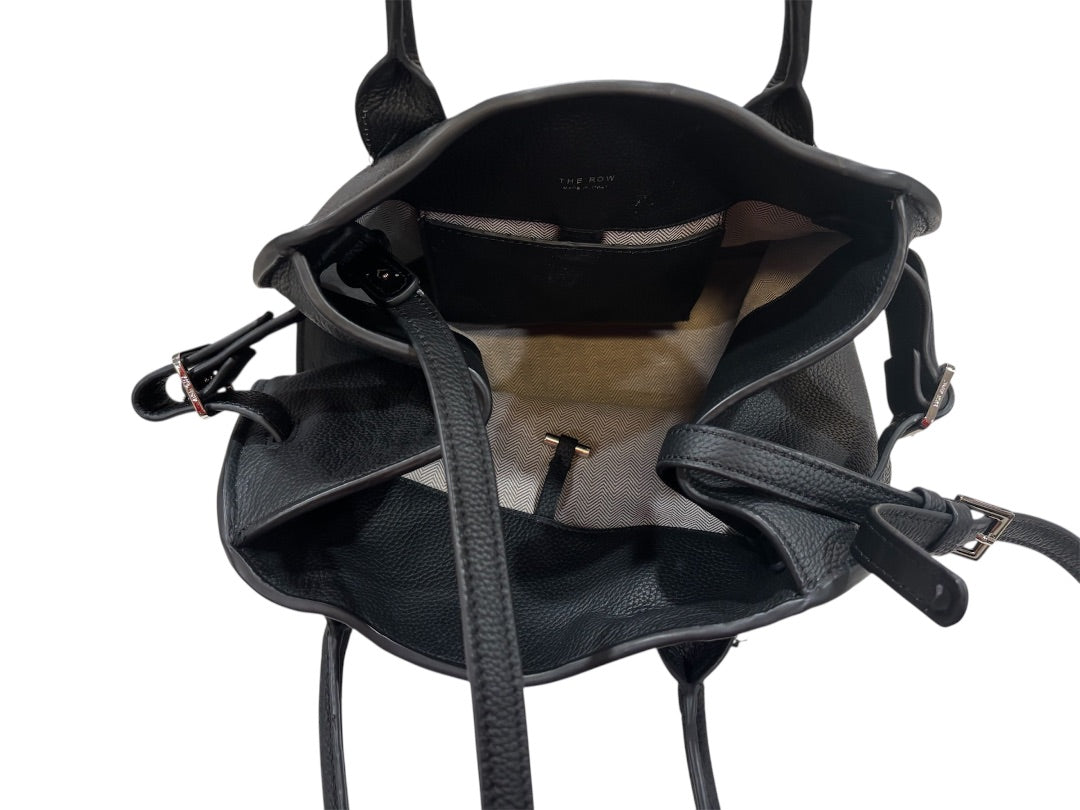 The Row Black Margaux Leather Top Handle Crossbody Bag