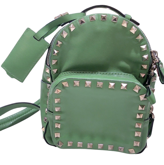 Valentino Green Rockstud Mini Backpack