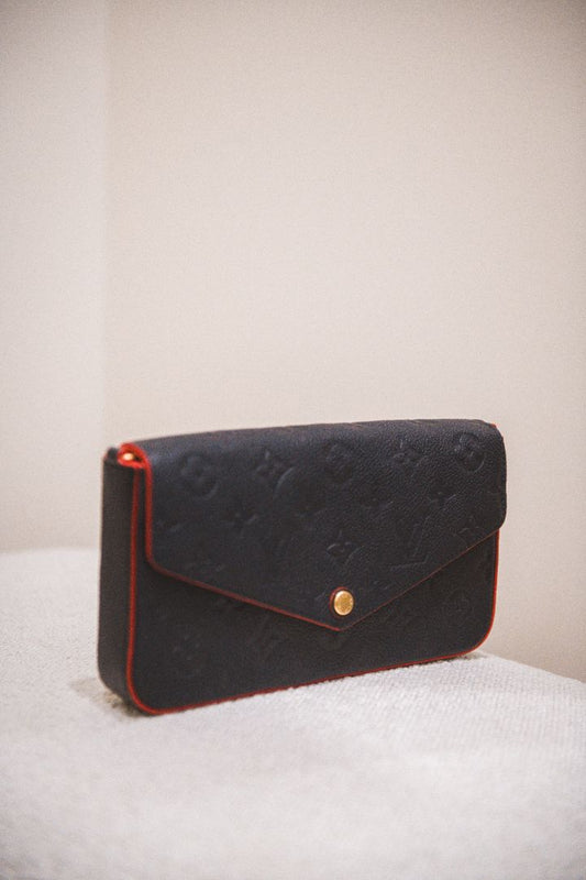 Louis Vuitton Marine Rouge Felicie Pochette Monogram Empreinte Leather Wallet Bag