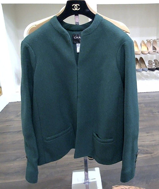 Chanel Emerald Green Paris Salzburg Collection Jacket, 48