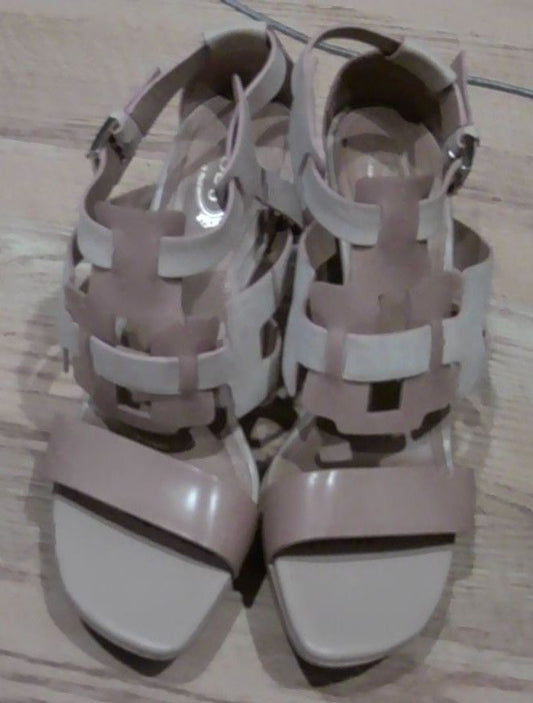Tod's Nude Leather Ankle Strap Platform Sandals, 37