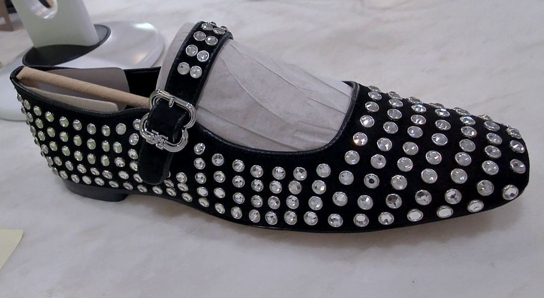 [Box in Back] Sam Edelman Black Michaela Gem Mary Jane Flats, 8